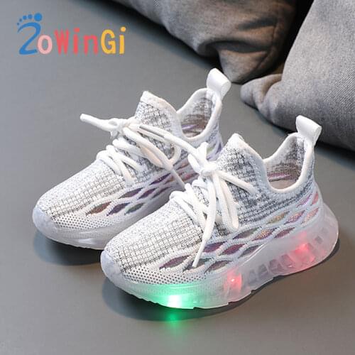 Size 21-30 Kids Glowing Sneakers Kid Shoes Children Boys Air Mesh Breathable Sneakers sandale enfant garcon Led Sneakers Kids
