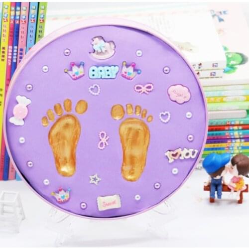 DIY baby hand and foot printing pad toy souvenir hand and foot printing pad for children birthday baby gift box with roller