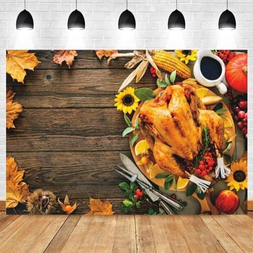 Yeele Photocall Thanksgiving Day Photography Backdrop Wood Board Turkey Party Decor Background Baby Photo Studio Photographic