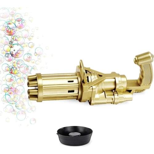 Gatling Bubble Machine with 8-Hole Automatic Bubble Gun Bubble Blower Machine Outdoor Toys for Kids Boys and Girls