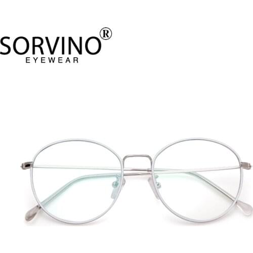 SORVINO Retro Round Gold Thin-edged Metal Glasses Flat Light Plain Mirror Ultra-light Frame Optical Fashion Computer Goggle