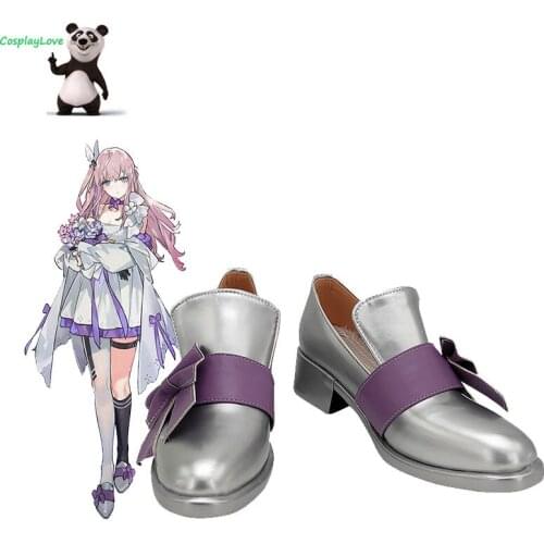 CosplayLove Girls Frontline AR-15 Silver Shoes Cosplay Long Boots Leather Custom Hand Made