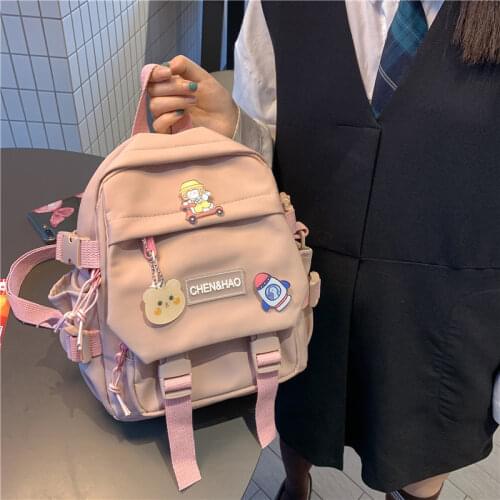 Small Womens Cute Backpack Girls School Bag Waterproof Nylon Fashion Japanese Casual Young Girls Bag Female Mini New