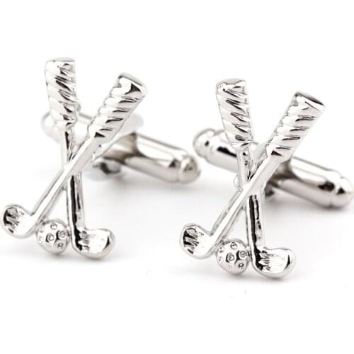 Golf racket shape metal cufflinks mens shirts cufflinks cuff free shipping