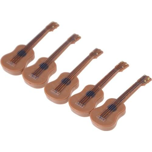 1pcs Miniature Musical Guitar For Girls Dolls Accessories Christmas Childrens Day Gifts Dollhouse