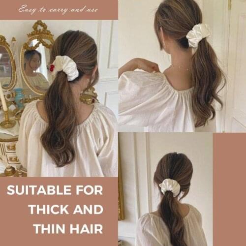 Fashion Bright Silk Hair Ring Oversized Hair Scrunchies Yarn Large Intestine Elastic Hair Band Solid Color Hair Accessories