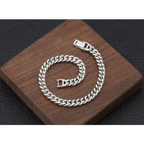Mens WOMEN Solid 925 Sterling Silver Link Bracelet bangle Chain Jewelry A2886