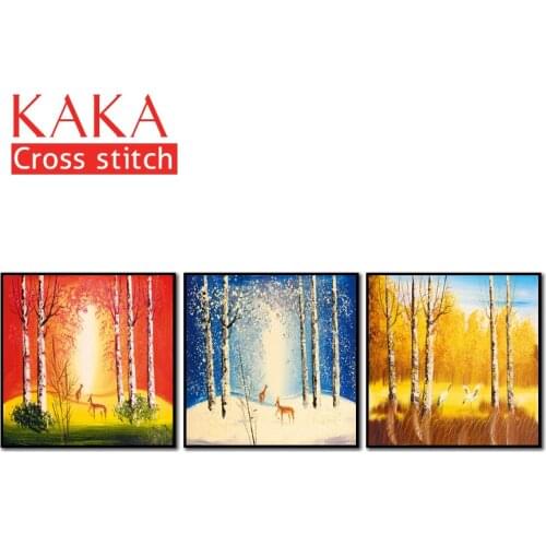 Cross stitch kits,Embroidery needlework sets with printed pattern,11CT-canvas for Home Decor Painting,Animals Full NCKA029