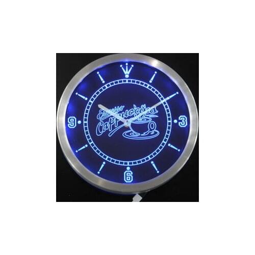 Nc0286 OPEN Espresso Cappuccino Coffee Cafe Neon Light Signs LED Wall Clock