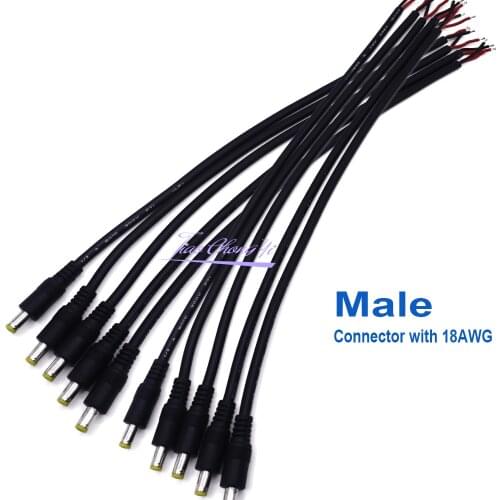 New 18AWG 0.75mm 5.5X2.1mm Female / Male DC Power Plug Connector Cable 30cm 50cm For 5050 5054 5630 LED Strip