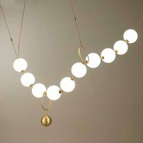 New Design Pearl Design Gold G9 Led Chandelier Glass Globe DIY Adjustable Led Chandelier Lighting Villa Stairs Led Lamparas