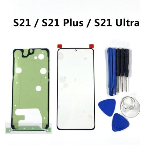 Front Outer Glass Lens Panel Replacement For SAMSUNG Galaxy S21 Ultra G998 S21 Plus G996 S21 G990 LCD Touch Screen + Tools