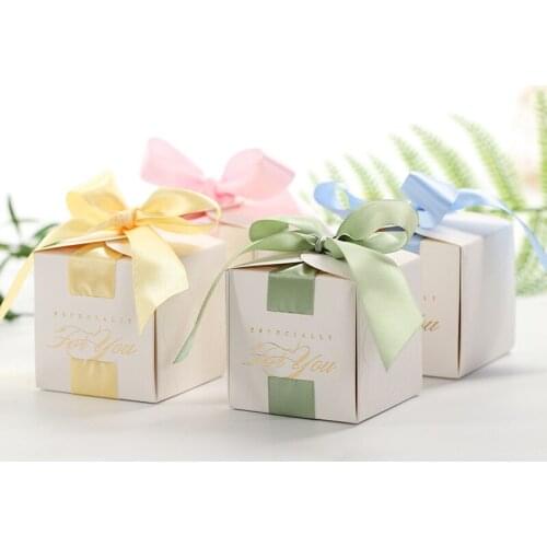 20pcs Creative Wedding Favors Gift Box Candy Box for Christening Baby Shower Birthday Party Supplies Wrap with Ribbon
