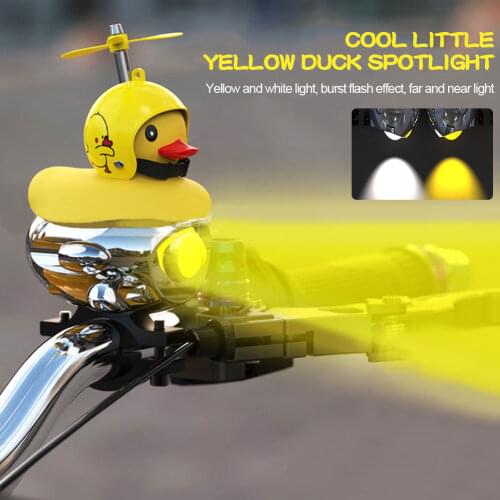 Cool Motorcycle LED Headlight Spot Light With broken wind Yellow Duck with Helmet High Low Beam Light Lamp Bulb Auxiliary Light