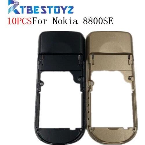 RTBESTOYZ 10PCS/Lot For Nokia 8800SE Black Gold Housing Middle Frame Replacement For Nokia 8800 Sirocco