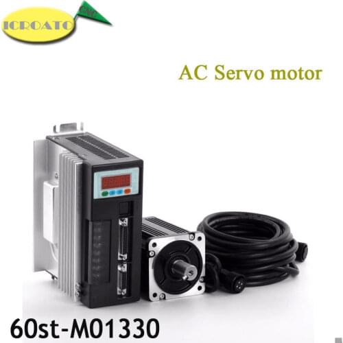 60ST-M01330 220V 400W AC Servo motor 3000RPM 1.27N.M. Single-Phase servomotor ac drive permanent magnet Matched Driver AASD-15A
