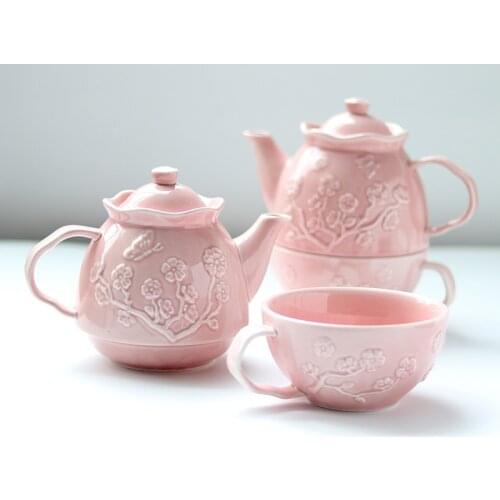 Collectable Pink Cute Teapot Turkish Chinese Porcelain Kung Fu Matcha Tea Set Ceramic Container Bouilloire Tea Kettle Ed50cf