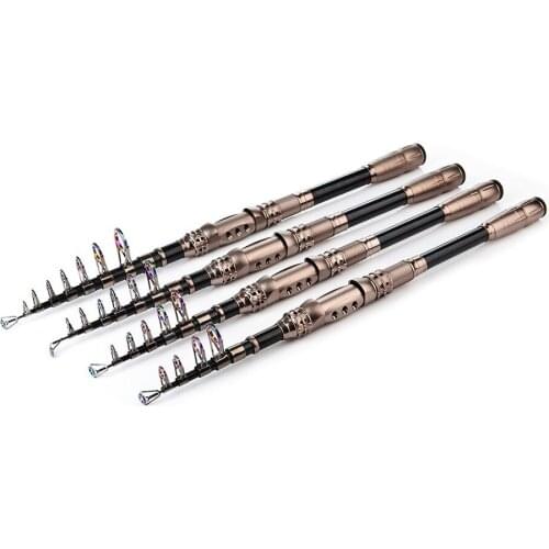 Telescopic Fishing Rod 2.1~3.0meters Short Rod Carbon Luer Hand Rod Portable Spinning High Carbon Fiber Fishing Rod Poles