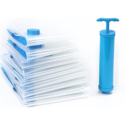 Vacuum Storage Bags For Clothes Pillows Bedding More Space Saver ZiplockBag Compression With Travel Hand Pump Triple Seal Zipper