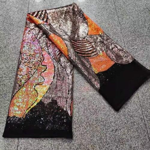 Embroidered Lace Fabric with Sequins Beautiful French sequins Mesh SYJ-1188817 for Party Dress