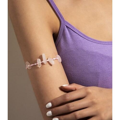 Woman Arm Chain Colorful Bead Bohemian Arm Bracelet All-Match Irregular Stone Upper Arm Jewelry Armlet Bracelet Body Jewelry