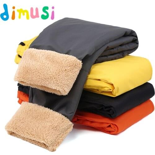 DIMUSI Winter children kids Waterproof Pants Boys Girls soft shell Pants Fleece Warm teens climbing Pants Hiking Sweatpants
