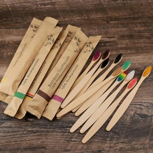 Eco Friendly Toothbrush Bamboo Resuable Toothbrushes Portable Adult Wooden Soft Tooth Brush For Home Travel Hotel Use