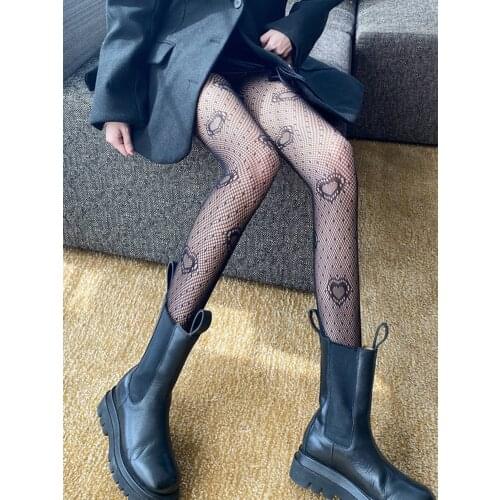 1 pair of sexy fashion heart-shaped thigh tights, mesh print punk stretch pantyhose, black love dot fishnet stockings