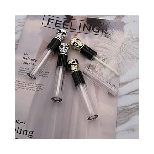 10/30/50pcs 6ml Empty Lip Gloss Tube Golden human head shell Plastic Refillable Bottles Empty Lipgloss Bottle