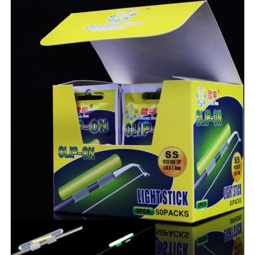 100PCS Luminous Fishing Light Sticks Float Glow Fluorescent Lightstick Night Clip on Rod Lights Dark Stick Tackle Accessories