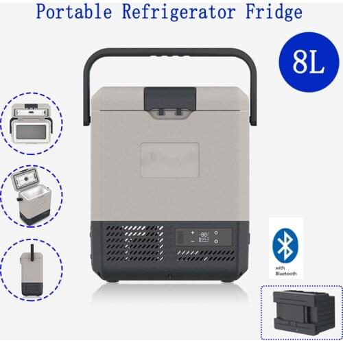 8L Car Fridge Auto Compressor Freezer DC12V-24V/AC100-240V 45W For Van RV Vehicle Home Use Picnic Camping Portable Cooler