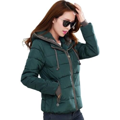 Large Size 2020 Women Winter Short Jacket Female Plus Size Hood Women Parka With Stand-Up Collar Autumn Windbreaker Cotton Down