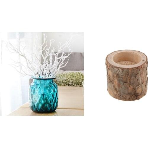 Wooden Candle Holder Tea Light + Creative Simulation Small Trees Branches