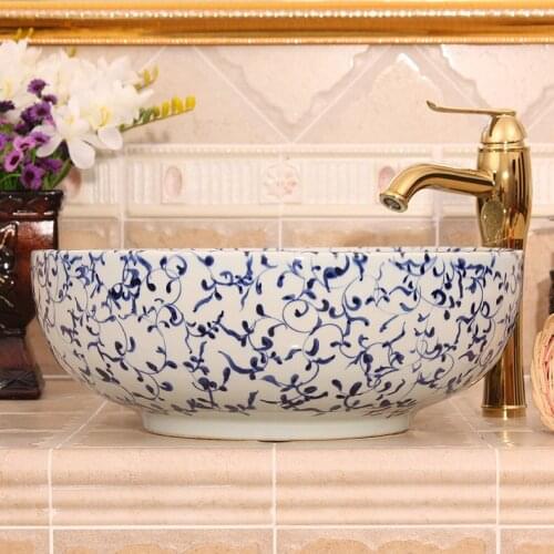 Europe Vintage Style Ceramic Art Basin Sink Counter Top Bathroom Sink decorative art wash basin