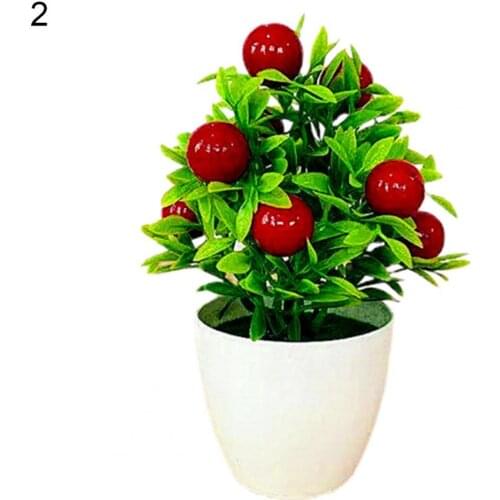 Artificial Fruit Bonsai Mini Orange Pomegranate Tree Windowsill Decor Plastic Courtyard Simulated Plants Bonsai for Home