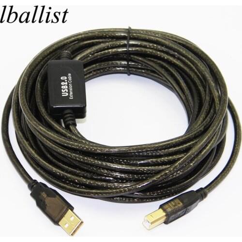 Lballist 10m Gold Plated USB 2.0 Printer Cable Type A Male to Type B Buit-in IC Chipset Dual Shielding Foil Braided Shielded