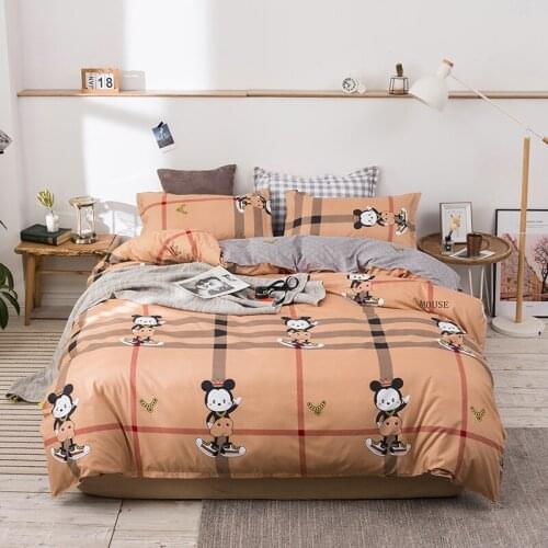 Reactive printing peach home bed set pillowcase duvet cover Bedding set flat sheet bedclothes 3/4pcs queen king full twin size