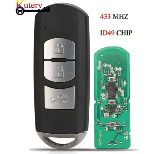 Kutery 5pcs/Lot Remote Car Key For Mazda X-5 Summit M3 M6 Axela Atenza 2/3/4 Buttons Key Case Fob With Emergency Key Blade