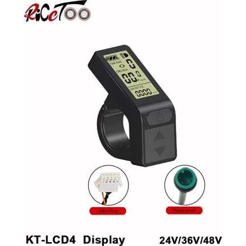 Electric Bike Display KT LCD4 E-bike LCD Display 36V 48V Ebike Computer for E Bike Kunteng Controller SM or Waterproof Connector