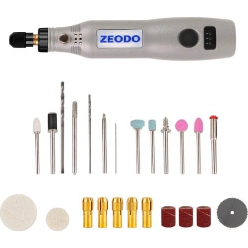 Zeodo ZD5000 20W Mini Electric Grinder Set DIY Wireless USB 3.7V DC Variable Speed Rotary Tools Wood Carving Pen for Milling En
