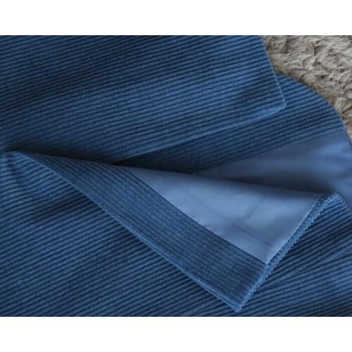 Fashion Velvet Cotton Elegant Blazer Basic Suit Jacket Coat Blue Corduroy Pockets Female Autumn Winter Tops Women Outerwear