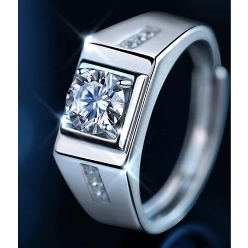 925 Sterling Silver Mens Rings Luxury Jewelry Engagement Wedding Gift Unique Big Diamond Exquisite Elegant Trendy Classic Love