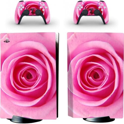 Flower Style PS5 Disc Edition Skin Sticker for Playstation 5 Console & 2 Controllers Decal Vinyl Protective Skins Style 1
