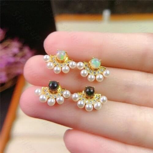 New natural opal earrings 925 silver ladies earrings graceful luxury fashion elegant design temperament earrings