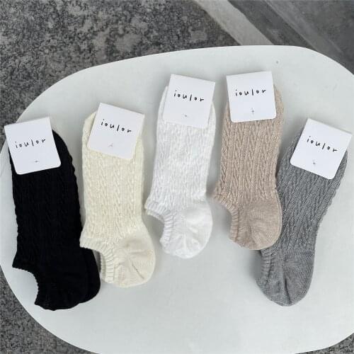 Solid Color Woman Socks Fashion Casual Summer Thin Breathable Short Socks Slippers Harajuku Silicone Anti-slip Ankle Boat Socks