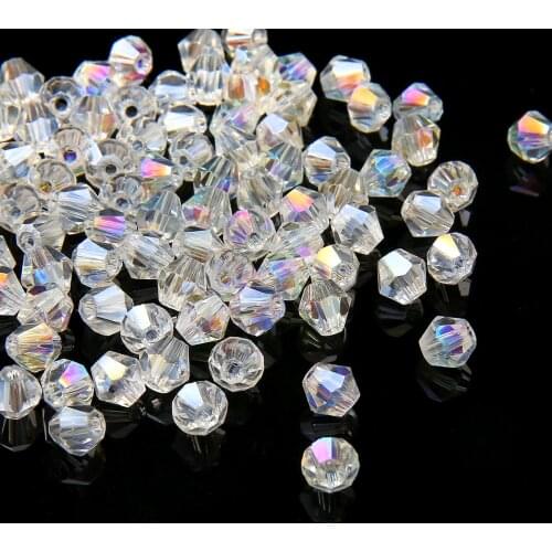White AB Clear Rondelle Austria Crystal Beads Faceted Glass Beads Loose Spacer Beads For DIY Bracelet Jewelry Making Accessories