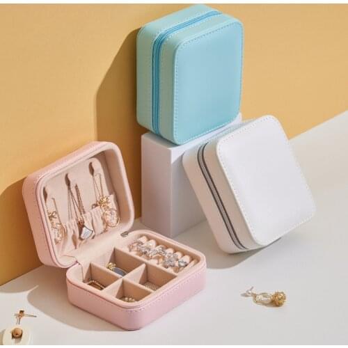 Travel Portable Jewelry Storage Box PU Leather Jewelers Packaging Display Woman Necklace Earrings Earrings Ring Organize Case