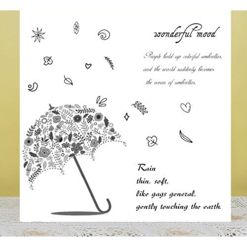 ZhuoAng Flower Umbrella Clear Stamps/Silicone Transparent Seals for DIY scrapbooking photo album Clear Stamps