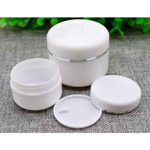 20g/50g/100g/250g Empty white PP face cream jar Skin Care Cream Jar With Plastic Lids with Insert Cosmetic Container