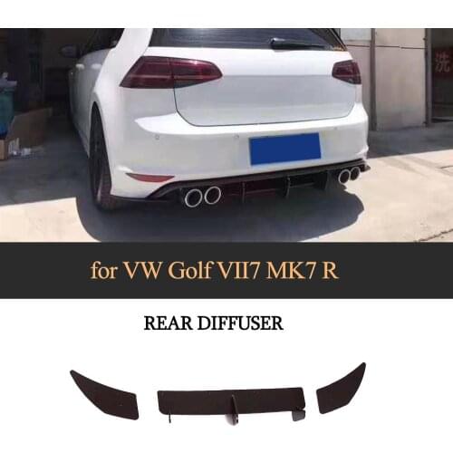 Matte Black Car Rear Bumper Diffuser Splitters for VW GOLF 7 / 7.5 VII MK7 / 7.5 VII R Bumper 2014 - 2019 Diffuser Lip